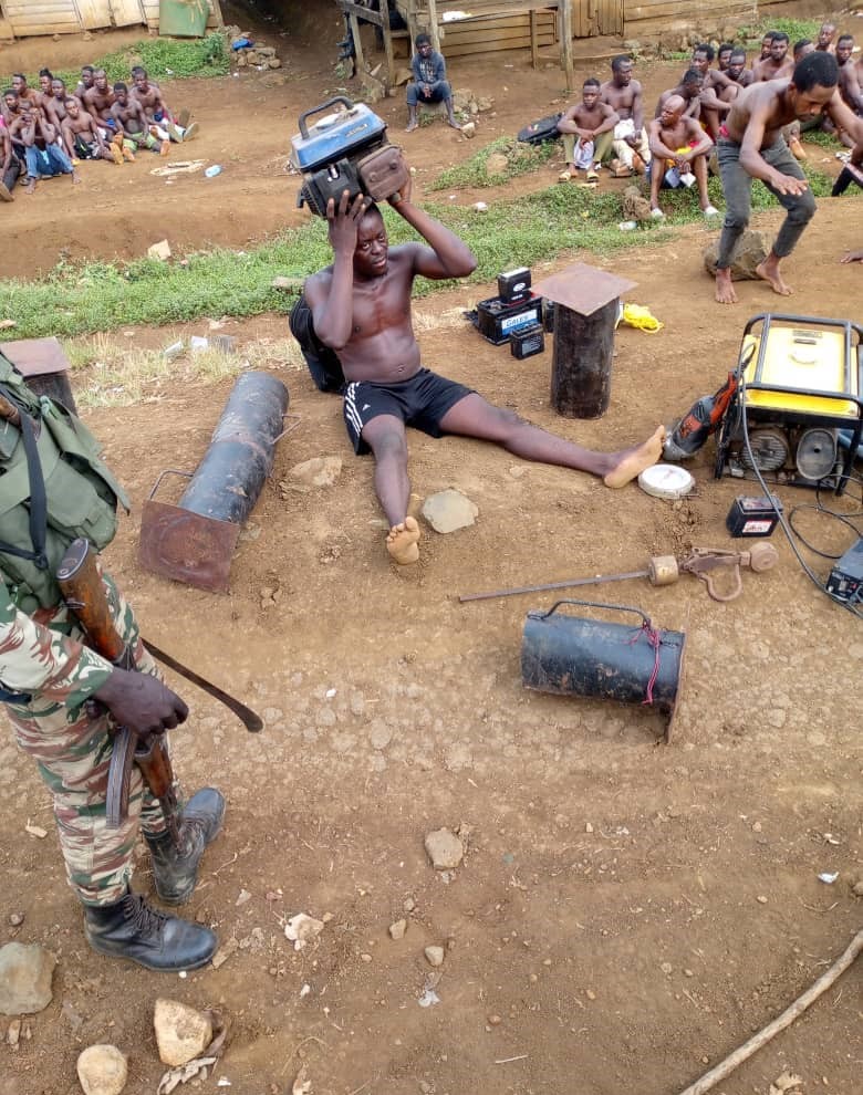 Cameroon military torturing unarmed civilians in Mator Village of British Southern Cameroons (Ambazonia)